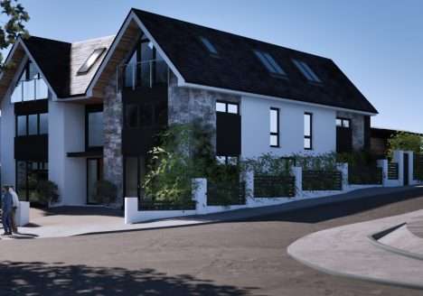 Modern self-build home in Chigwell, Essex with pitched roofs, full-height glazing, and sustainable materials